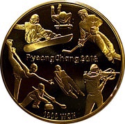 1000 Won Olympic Games 2018 reverse image