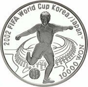 10 000 Won FIFA World Cup 2002, South Korea, 2001 reverse image