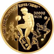 30 000 Won World Cup, South Korea, 2001 reverse image