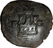 2 Maravedis - Felipe II Burgos,low grade billon obverse image