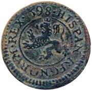 2 Maravedis - Felipe II Segovia,milled, Spain, 1597-1598 reverse image