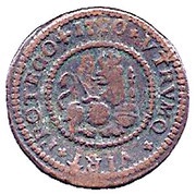 2 Maravedis - Felipe V Barcelona and Zaragoza, Spain, 1718-1720 reverse image