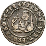 2 Maravedis - Felipe V Valencia, Spain, 1718-1720 reverse image