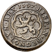 4 Maravedis - Felipe II Segovia, Spain, 1597-1598 reverse image