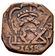 4 Maravedis - Felipe IV countermark, Spain, 1658-1659 reverse image
