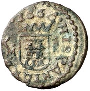 4 Maravedis - Felipe IV Trujillo,shield,bust in circle, Spain, 1660-1664 reverse image