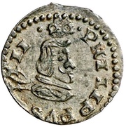 4 Maravedis - Felipe IV Trujillo,tall bust obverse image