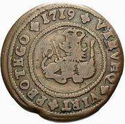 4 Maravedis - Felipe V Zaragoza, Spain, 1718-1720 reverse image