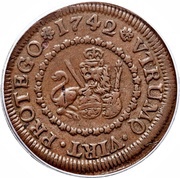 4 Maravedis - Felipe V Segovia; 2nd type, Spain, 1741-1744 reverse image