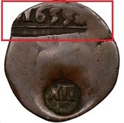 8 Maravedis - Felipe IV countermark, Spain, 1654-1655 reverse image