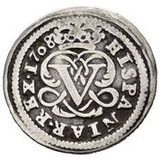 ½ Real - Felipe V Segovia, Spain, 1708 reverse image