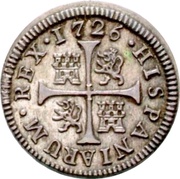 ½ Real - Felipe V 1st type, Spain, 1725-1731 reverse image