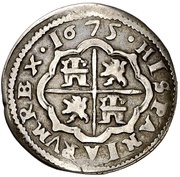 1 Real - Carlos II milled, Spain, 1675 reverse image
