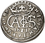 1 Real - Carlos II milled, Spain, 1681 reverse image