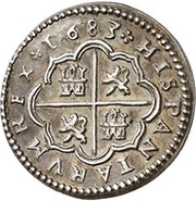 1 Real - Carlos II milled, Spain, 1682-1683 reverse image