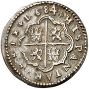 1 Real - Carlos II milled, Spain, 1684-1685 reverse image