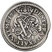 1 Real - Felipe V Segovia,monogram, Spain, 1707 reverse image