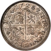 1 Real - Felipe V Madrid, Spain, 1717-1745 reverse image