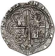 2 Reales - Felipe II Burgos, Spain, 1566-1588 reverse image