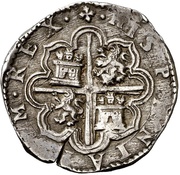 2 Reales - Felipe II Coruna, Spain, 1566-1588 reverse image