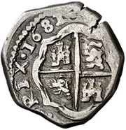 2 Reales - Carlos II Madrid, Spain, 1681-1684 reverse image