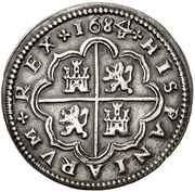 2 Reales - Carlos II milled, Spain, 1683-1686 reverse image