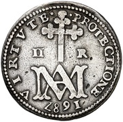 2 Reales "Maria" - Carlos II milled, Spain, 1687 reverse image