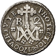 2 Reales "Maria" - Carlos II Seville,milled, Spain, 1699-1700 reverse image
