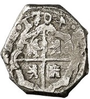 2 Reales - Felipe V Madrid,hammered, Spain, 1704 reverse image