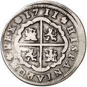 2 Reales - Felipe V Madrid, Spain, 1711 reverse image