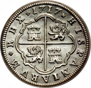 2 Reales - Felipe V Segovia, Spain, 1716-1729 reverse image
