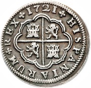 2 Reales - Felipe V Seville,1st type, Spain, 1718-1726 reverse image