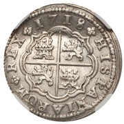 2 Reales - Felipe V Cuenca, Spain, 1718-1726 reverse image