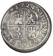 2 Reales - Luis I Madrid, Spain, 1724 reverse image