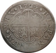 2 Reales - Luis I Segovia, Spain, 1724 reverse image