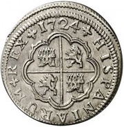 2 Reales - Luis I Seville, Spain, 1724 reverse image