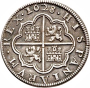 4 Reales - Felipe IV Segovia,milled, Spain, 1621-1660 reverse image