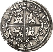 4 Reales Segovia - Carlos II milled, Spain, 1683-1685 reverse image