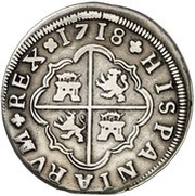 4 Reales - Felipe V Seville, Spain, 1718 reverse image