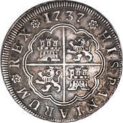4 Reales - Felipe V 2nd type, Spain, 1728-1740 reverse image