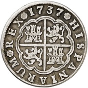 4 Reales - Felipe V Seville, Spain, 1731-1738 reverse image