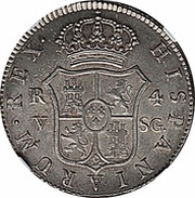 4 Reales - Fernando VII 1st portrait, Spain, 1809-1814 reverse image