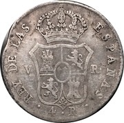 4 Reales - Fernando VII Valencia, Spain, 1823 reverse image