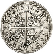 8 Reales - Felipe V Madrid,PHILIPPVS, Spain, 1710-1711 reverse image