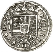 8 Reales - Felipe V Madrid,PHILIPPUS and wide crown obverse image