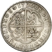 8 Reales - Felipe V Seville, Spain, 1729-1730 reverse image