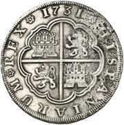 8 Reales - Felipe V Seville, Spain, 1731 reverse image