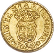 ½ Escudo - Felipe V reverse image