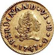 ½ Escudo - Fernando VI Madrid,1st type obverse image
