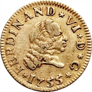 ½ Escudo - Fernando VI Seville,2nd type obverse image